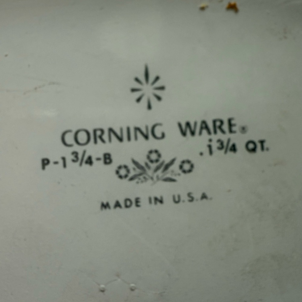 Corningware White Casserole Dish with Blue Floral Pattern - Picture 4 of 4